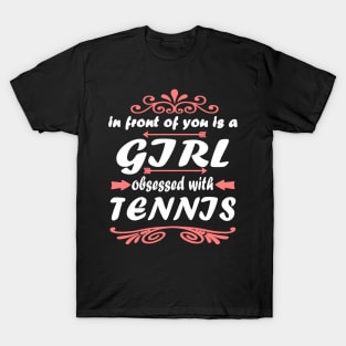 Tennis Tennis Court Girls Double Sports T-Shirt